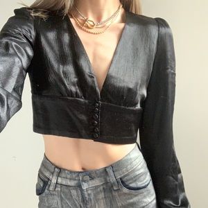 Zara Satin Effect Crop Top